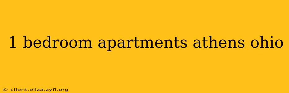 1 bedroom apartments athens ohio