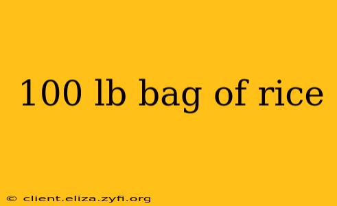 100 lb bag of rice