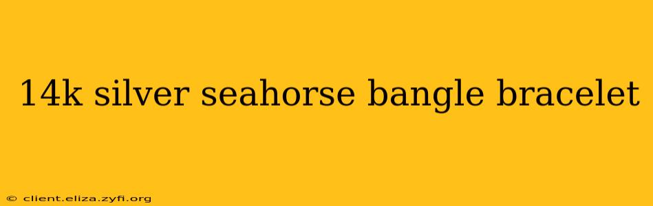 14k silver seahorse bangle bracelet