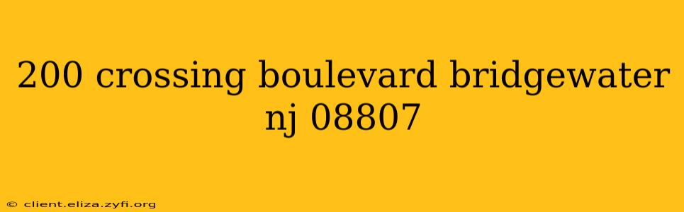 200 crossing boulevard bridgewater nj 08807