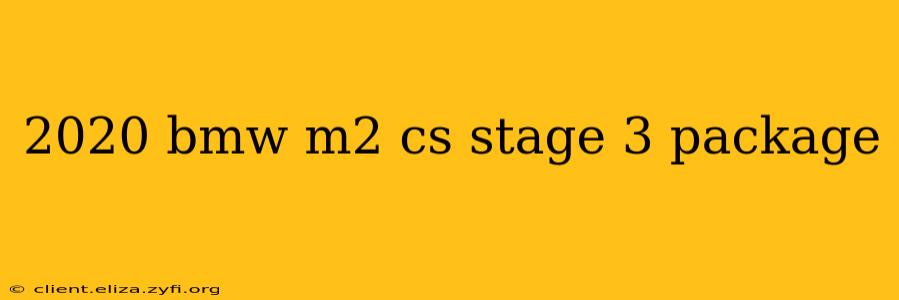 2020 bmw m2 cs stage 3 package