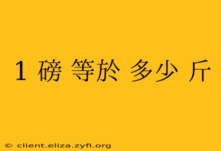 1 磅 等於 多少 斤