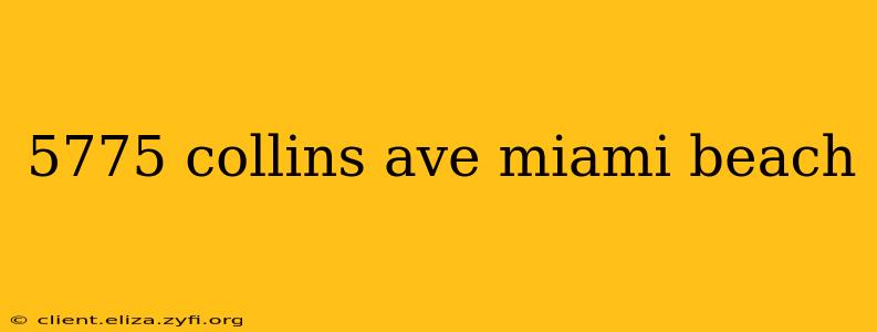 5775 collins ave miami beach