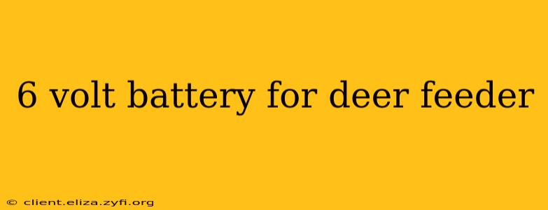 6 volt battery for deer feeder