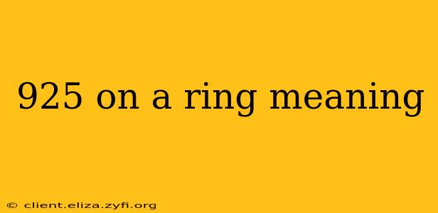 925 on a ring meaning