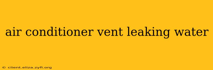 air conditioner vent leaking water