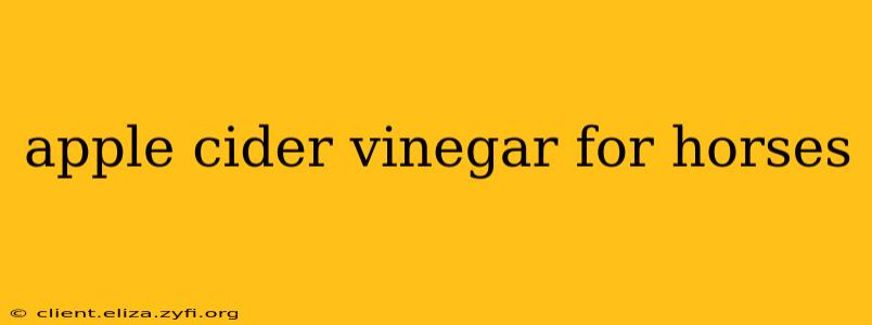 apple cider vinegar for horses