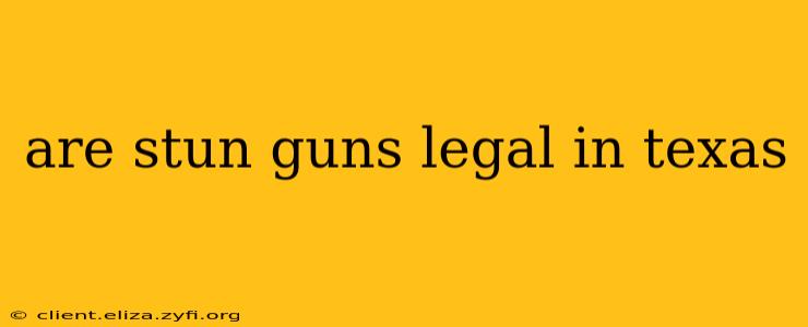 are stun guns legal in texas