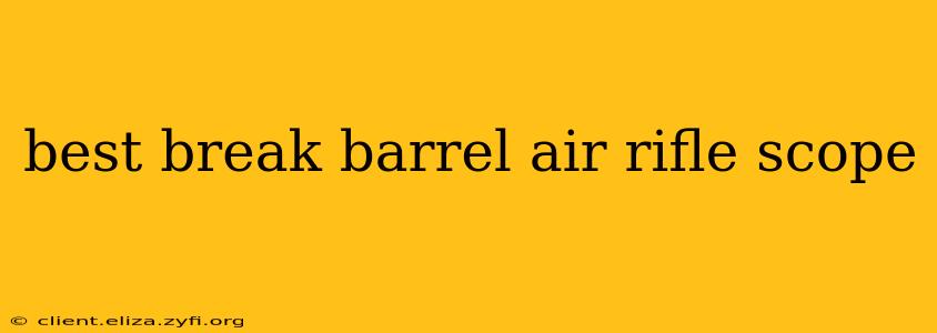 best break barrel air rifle scope