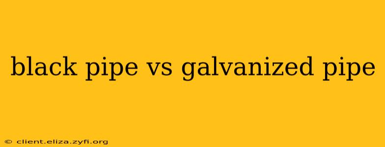black pipe vs galvanized pipe