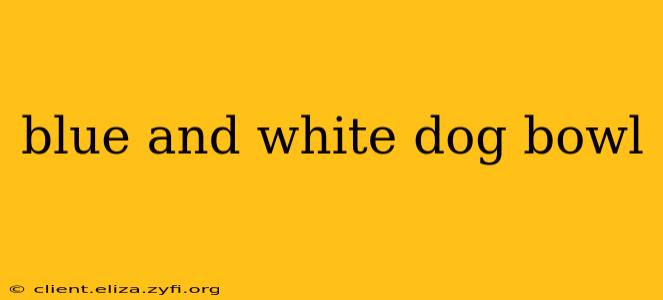 blue and white dog bowl