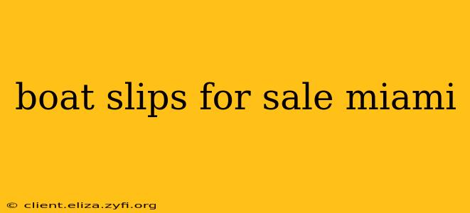 boat slips for sale miami