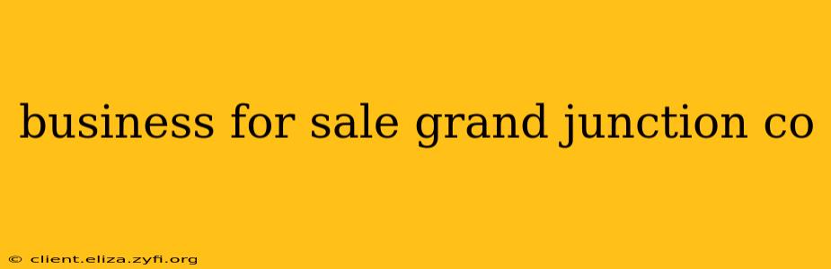 business for sale grand junction co