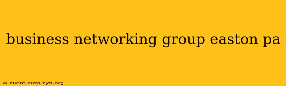 business networking group easton pa