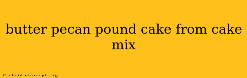 butter pecan pound cake from cake mix