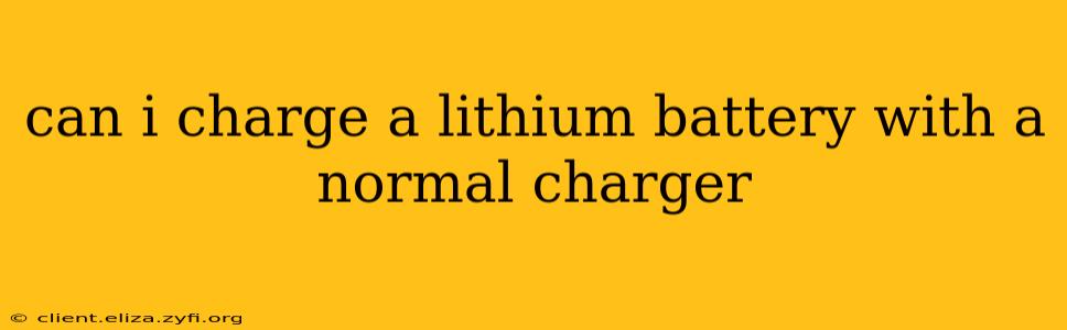 can i charge a lithium battery with a normal charger