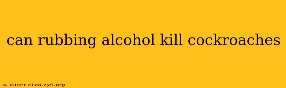 can rubbing alcohol kill cockroaches