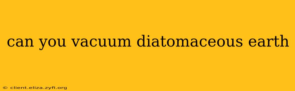 can you vacuum diatomaceous earth