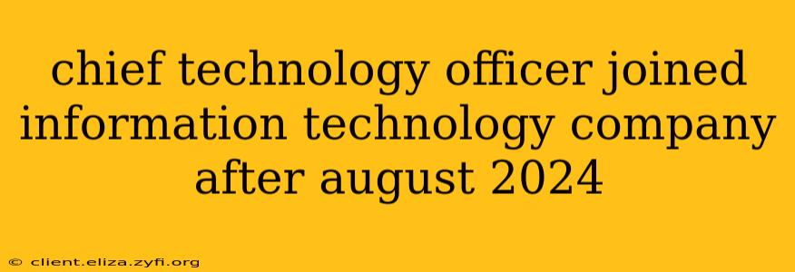 chief technology officer joined information technology company after august 2024