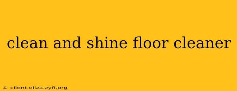 clean and shine floor cleaner