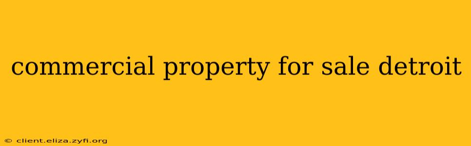commercial property for sale detroit