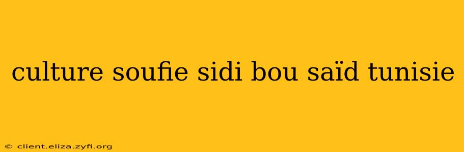 culture soufie sidi bou saïd tunisie