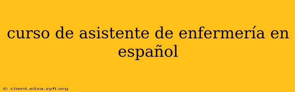 curso de asistente de enfermería en español