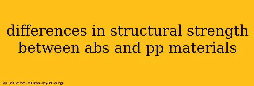 differences in structural strength between abs and pp materials