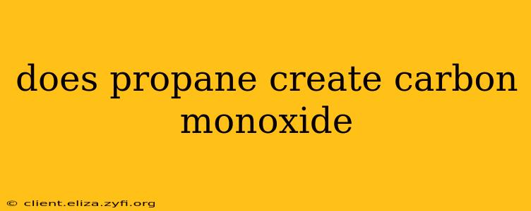 does propane create carbon monoxide