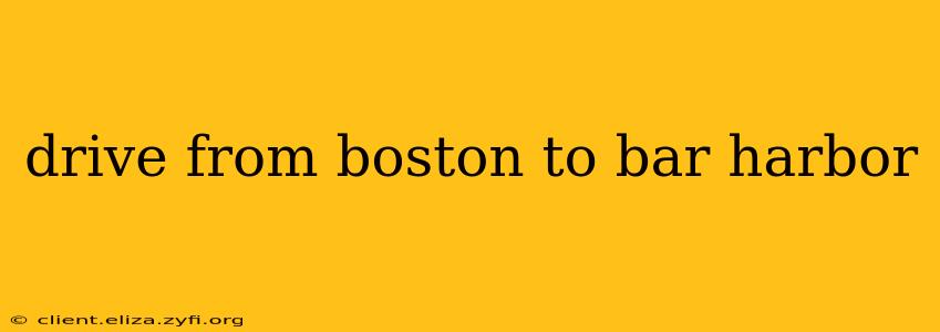 drive from boston to bar harbor
