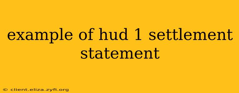 example of hud 1 settlement statement