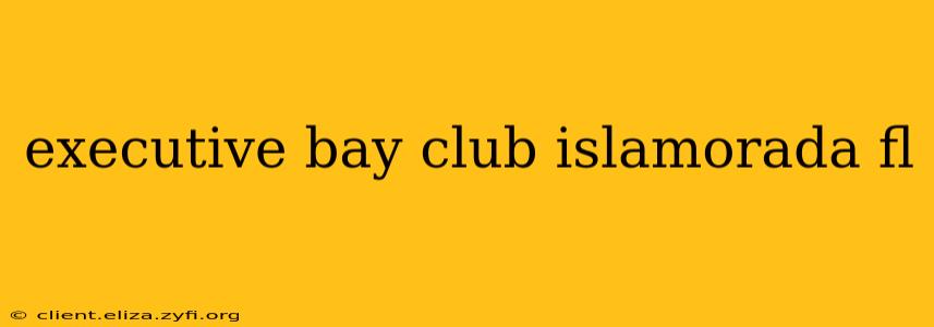 executive bay club islamorada fl