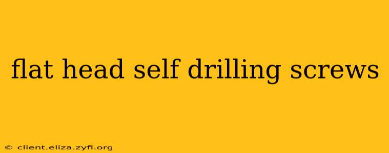 flat head self drilling screws