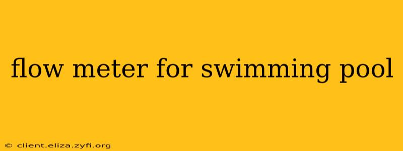 flow meter for swimming pool