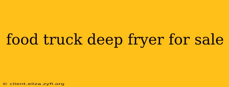 food truck deep fryer for sale