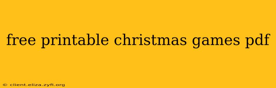free printable christmas games pdf