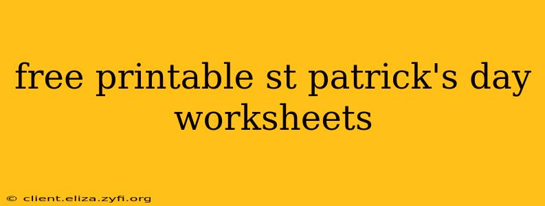free printable st patrick's day worksheets