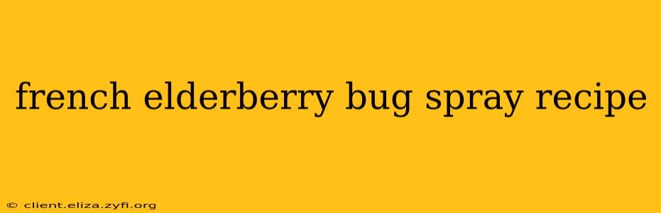 french elderberry bug spray recipe