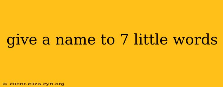 give a name to 7 little words