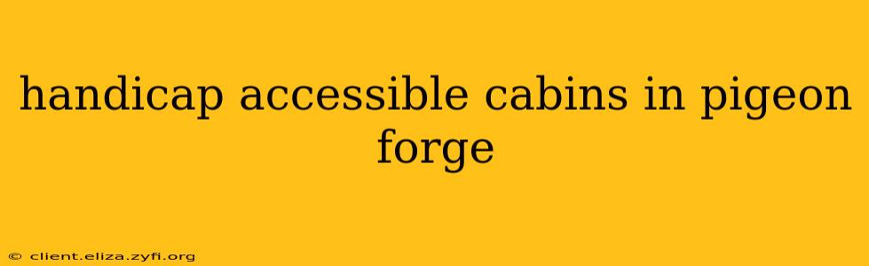 handicap accessible cabins in pigeon forge