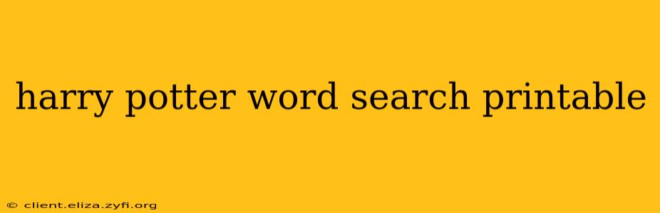 harry potter word search printable