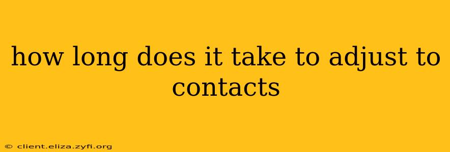 how long does it take to adjust to contacts