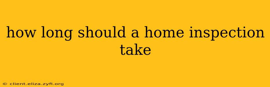 how long should a home inspection take