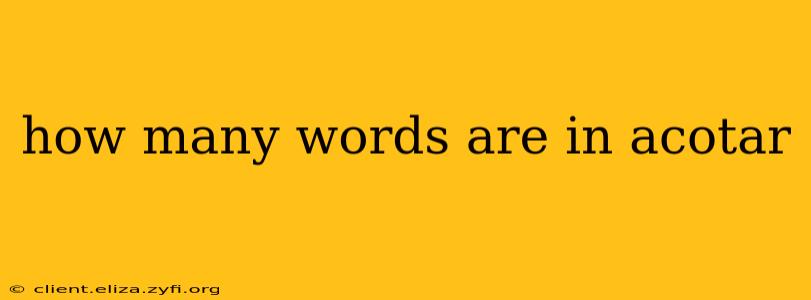 how many words are in acotar