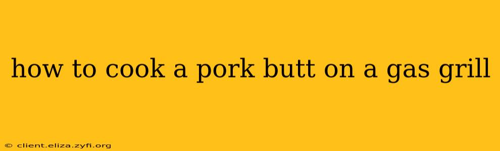 how to cook a pork butt on a gas grill