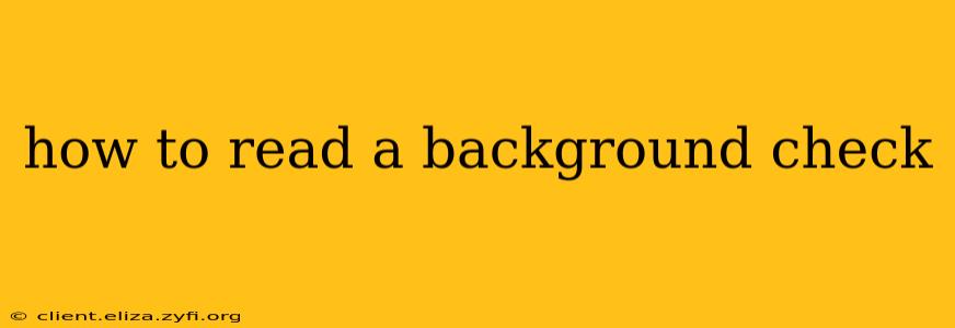 how to read a background check
