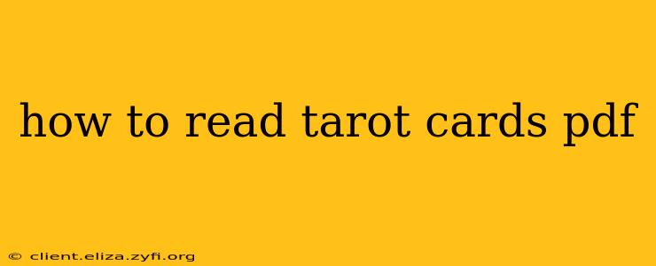 how to read tarot cards pdf