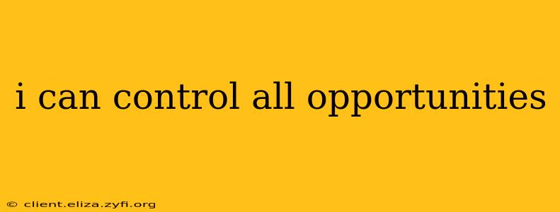 i can control all opportunities