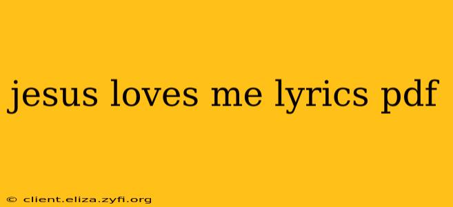 jesus loves me lyrics pdf