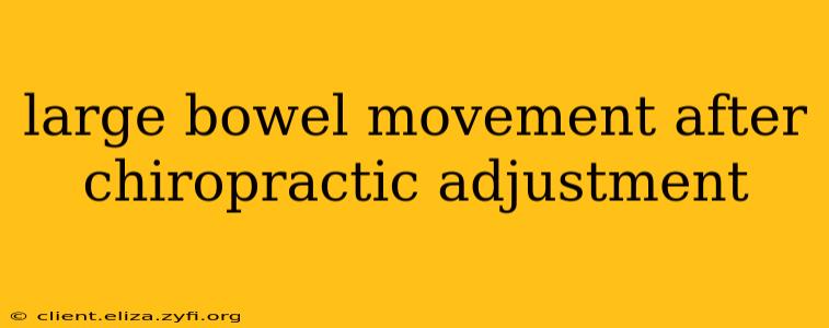 large bowel movement after chiropractic adjustment